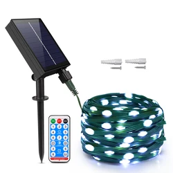 Solar - Powered LED String Lights for Outdoor Decor - Festive Fairy Garland Lighting for Garden and Holidays (WHITE)