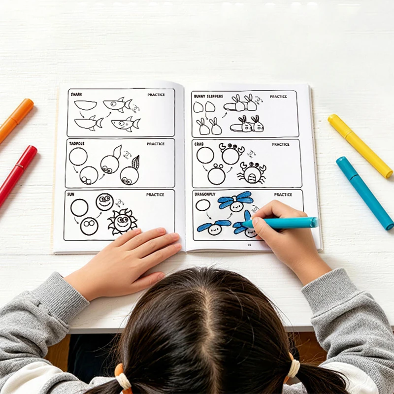 Come disegnare tutto: libro di disegno passo dopo passo per bambini, tutorial semplice per schizzi, quaderno da colorare, guida alla disegno - immagine 2