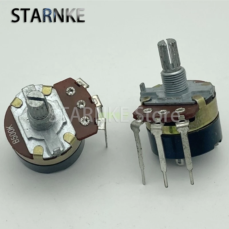 2PCS WH138 Type Bend Feet Single With Rotary Switch Potentiometer B500K ...