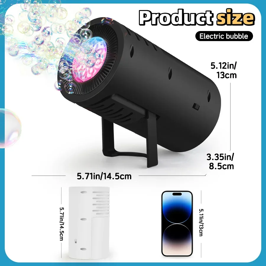 Automatic Electric Bubble Machine Toy with Light for Kids