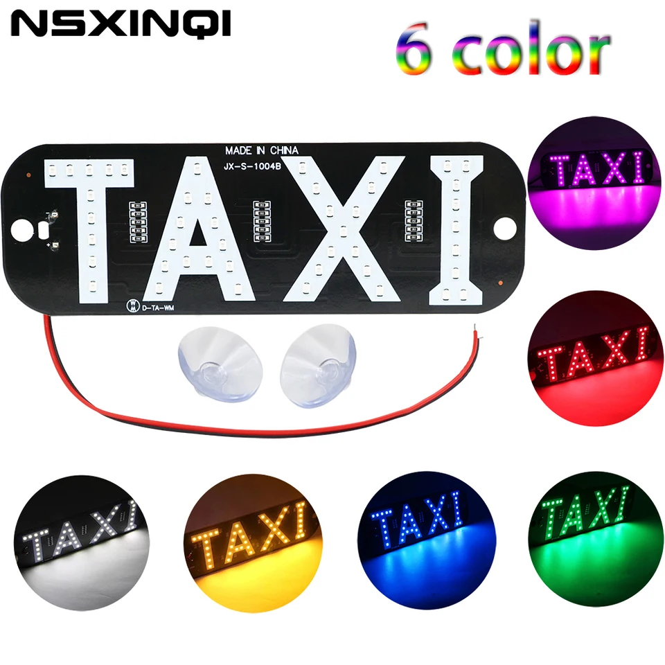 Ashata Lampe de taxi magnétique 12V LED Panneau de taxi magnétique sur