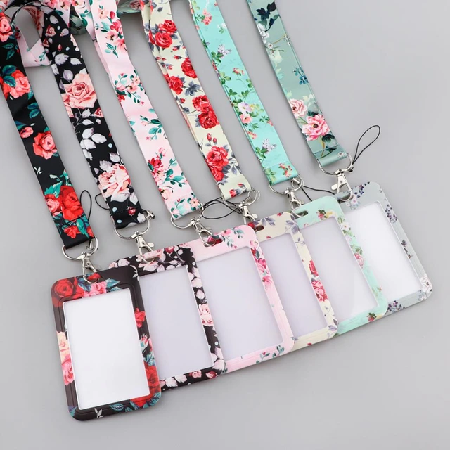 1Pcs Fashion Marble Pattern Horizontal Style Card Case Neck Strap Lanyards for Keys Keychain Badge Holder ID Credit Card Pass Hang Rope Lariat