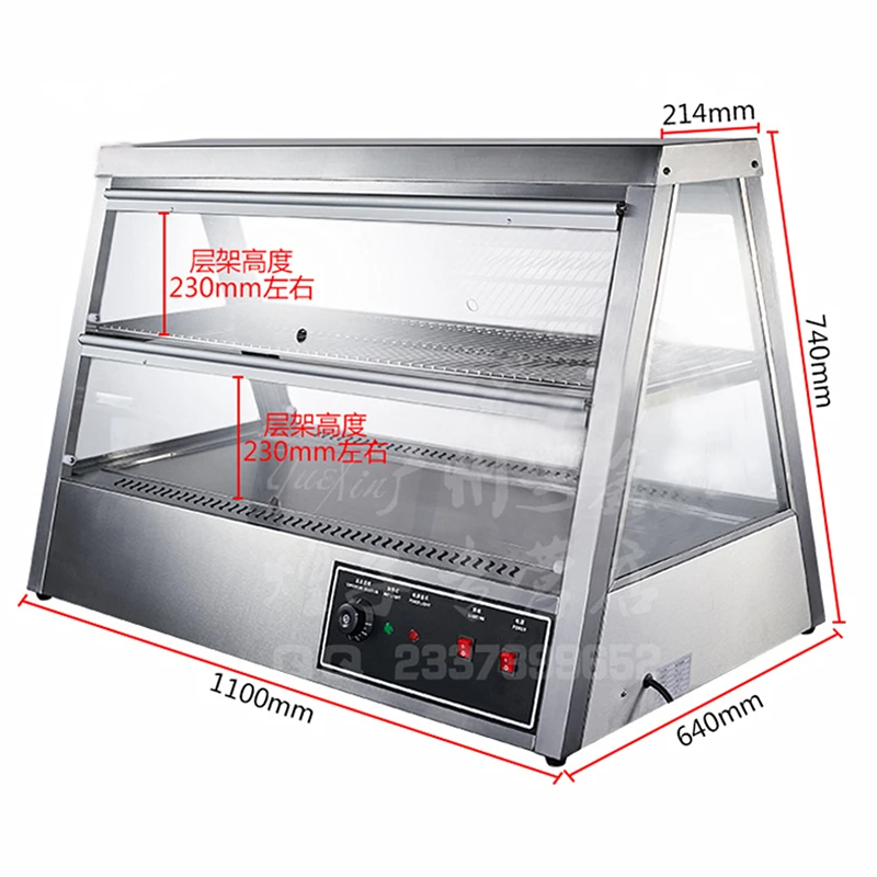Commercial Food Warming Display Cabinets Food Warmer Machine Snack Electric Hot Display