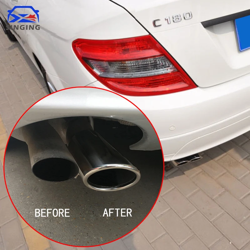 Silenciador Trasero (olla Final) Para Mercedes C203 Clase C Coupe, Sistema De Escape De Acero Aluminizado