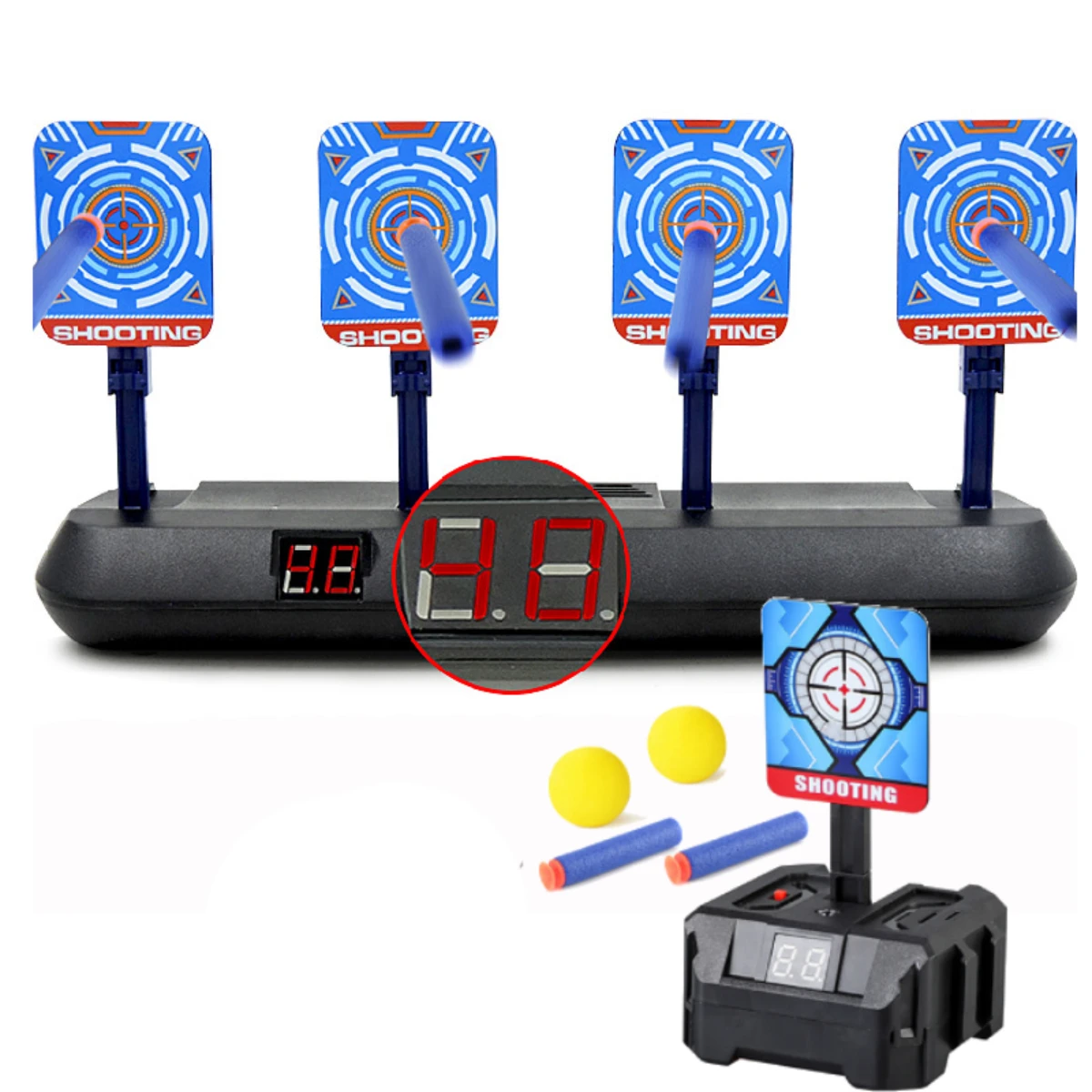 Upgraded LED Electric Soft Bullet Gun Target with Auto Return and ...