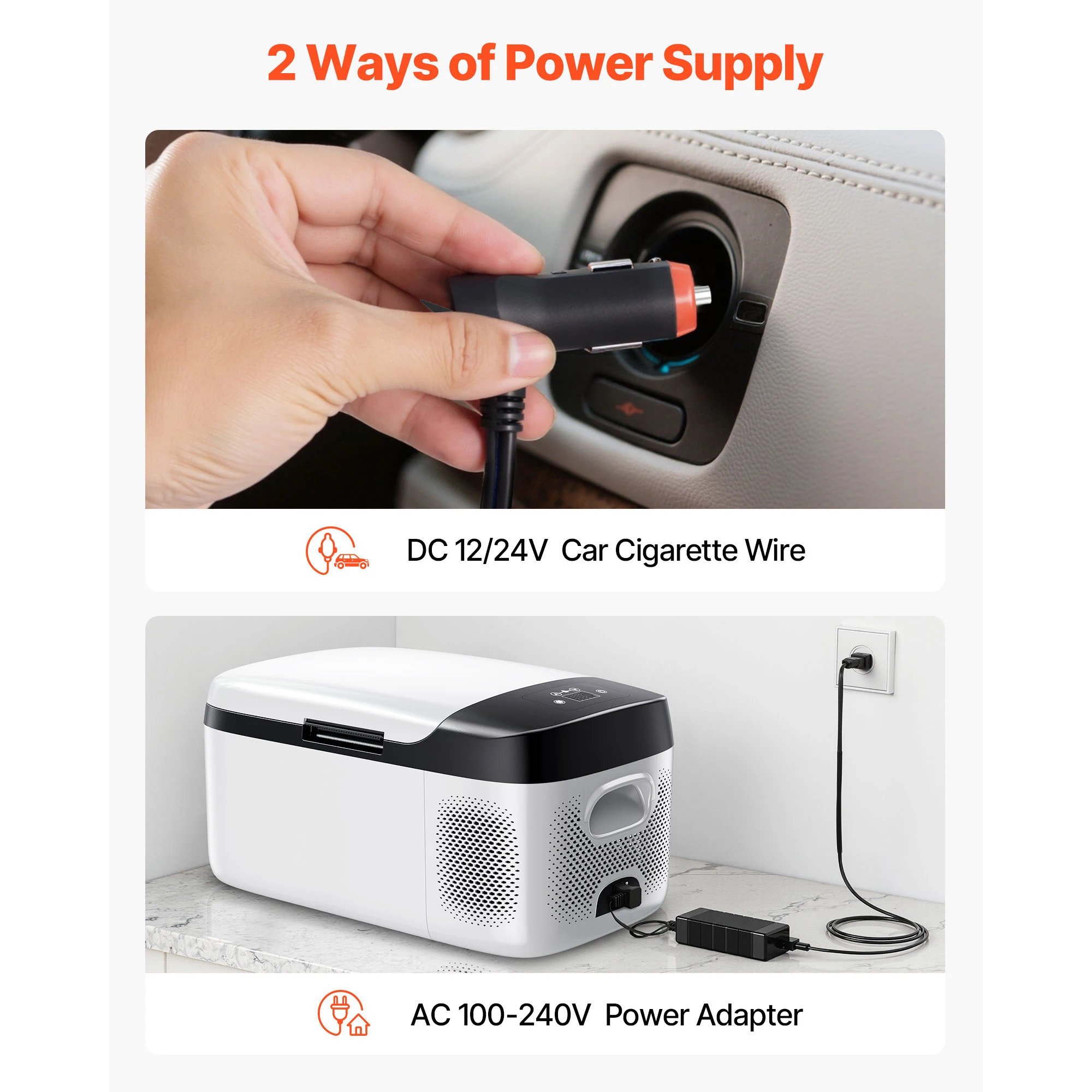 SucceBuy 15L Small Fridge Portable Car Freezer 12V/24V Mini Refrigerator Compressor Cooler for RVs Traveling Camping Outdoor 6