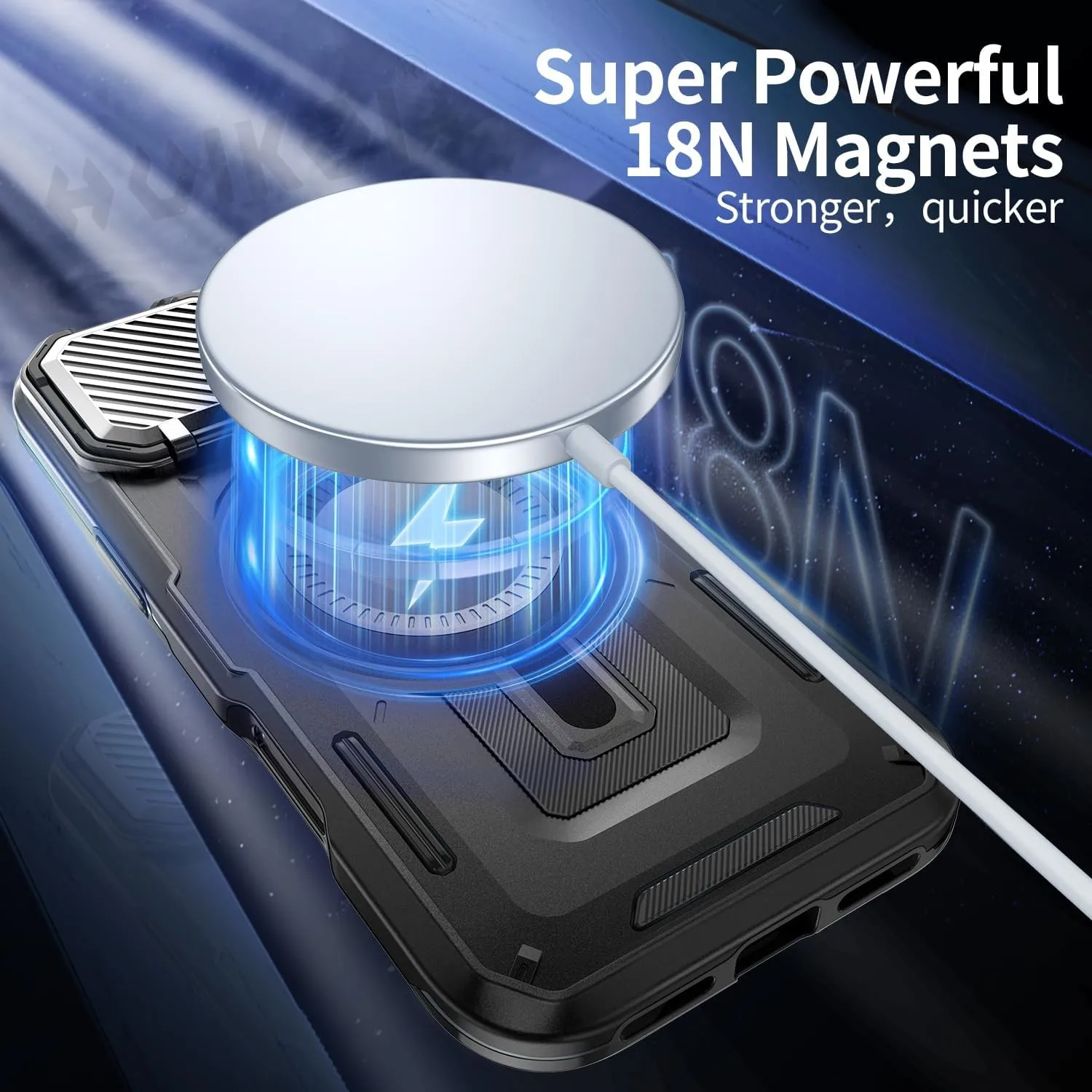 MagSafe Magnetic Protective Case with Lens Kickstand & Impact Resistance