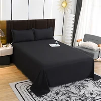 Drap de Lit en Coton Délavé Solide et Respectueux de la Peau pour Adulte, Drap pio Noir pour Document Queen/King, 1 Pièce 2