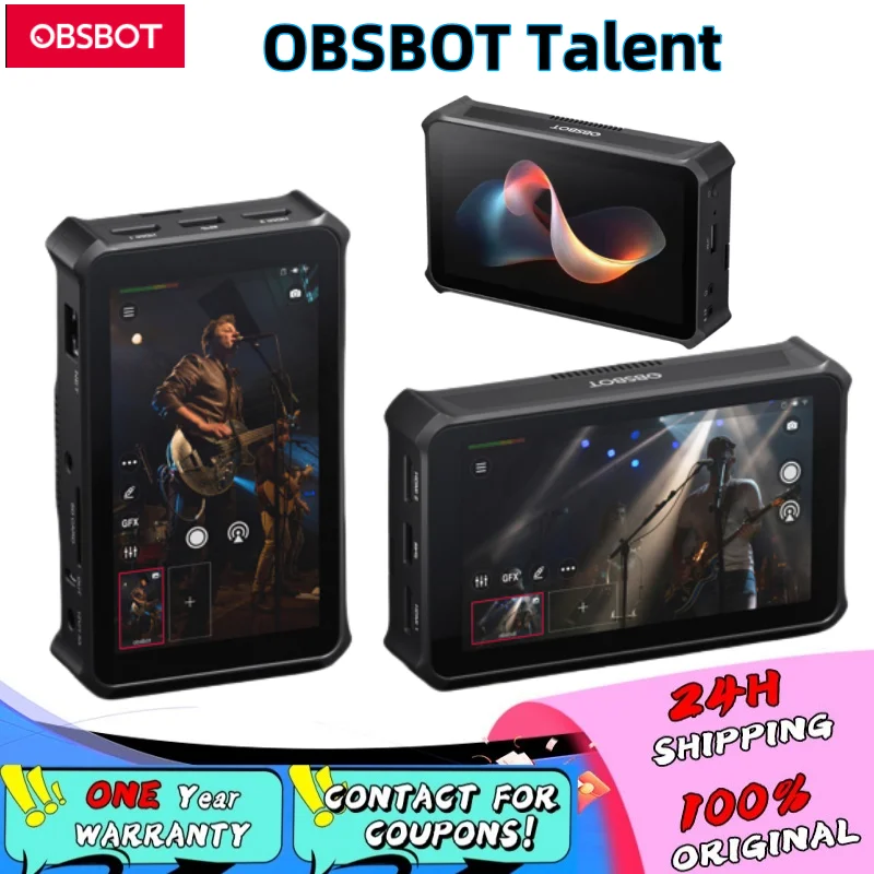 OBSBOT Talent Video Switcher Monitor Encorder Recorder Video Mixer with 7 Inputs, Live Streaming to NDI/RTMP/SRT/YouTube