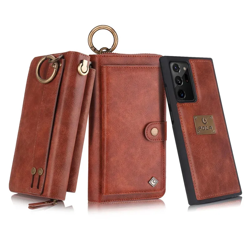 

POLA Wallet Case For Samsung Galaxy Note 20 Ultra Multifunction Zipper Business Leather Magnetic Split Cover