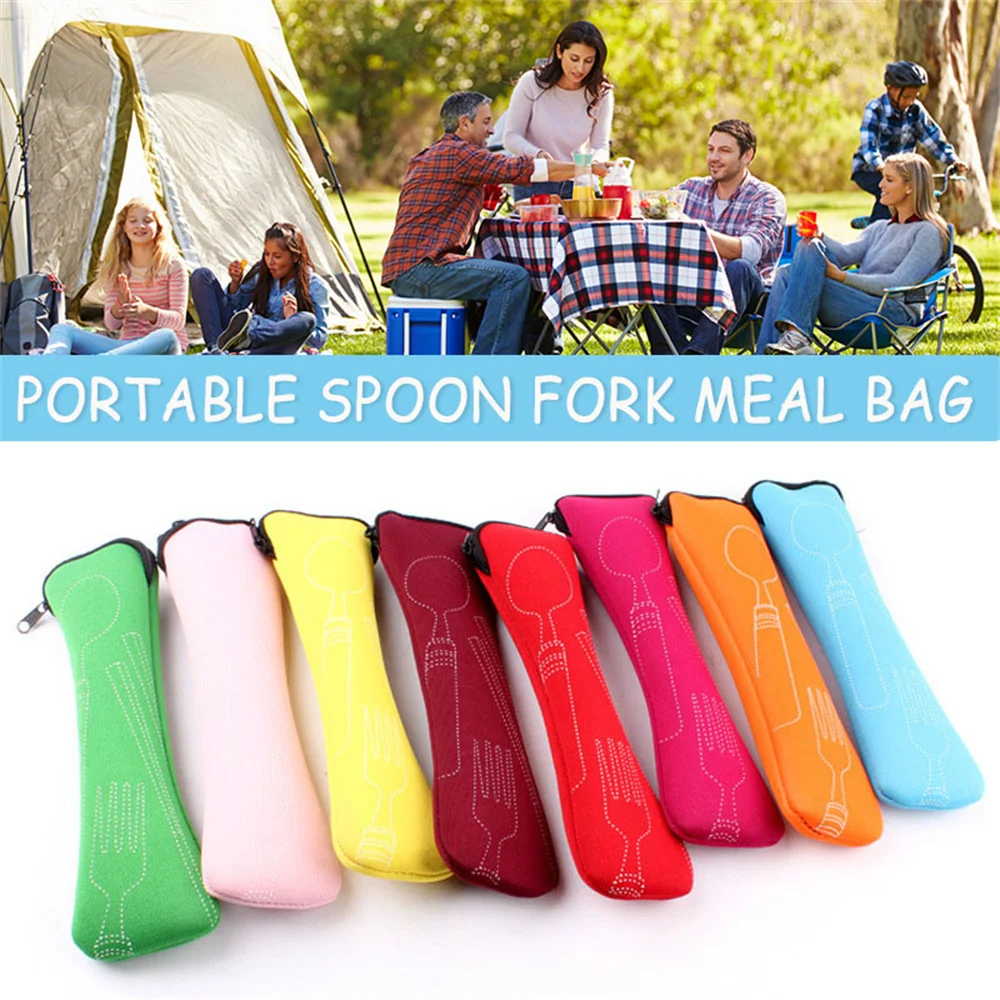 Tableware Storage Bag Cutlery Holder Portable For Spoon Fork Travel Camping Kitchen Utensils