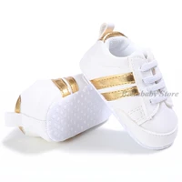 Baby First Shoes Toddler Walker Infant Boys Girls Kids Sneakers PU Leather Gold White Black Newborn Shoes 0 to 3 6 9 12 18 Month 3