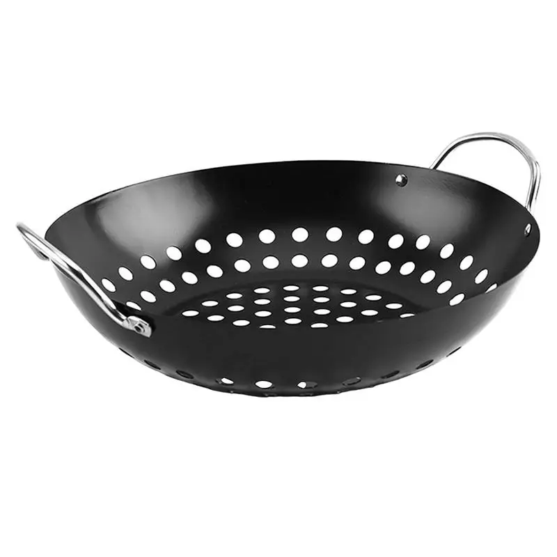 

Grill Pan Non-Stick Camping Baking Pizza Pan Tray Plate With Holes For Grill BBQ Tray Round Non Stick Frying Pan Cooking Tool