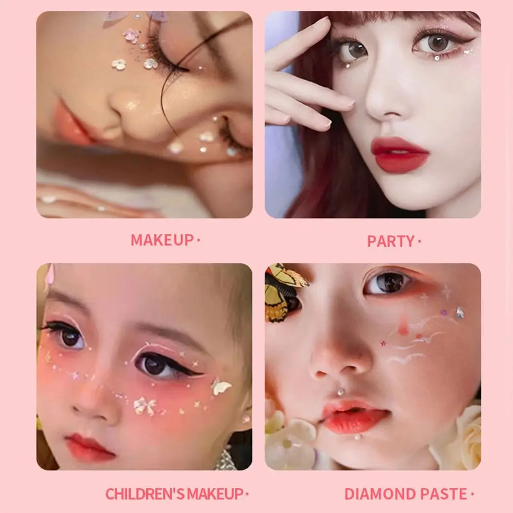 레인보우 컬러 라인스톤 아이즈 패치, 페이스 메이크업 스티커, 음악 축제 무대 공연, 페이스 쥬얼리 액세서리, 900 개