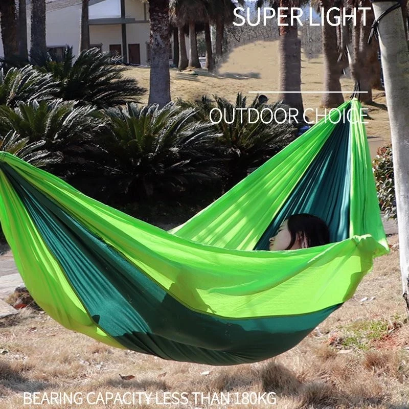 Double Portable Hammock for Camping Lightweight Nylon Parachute Hammock for Backpacking Travel Beach Backyard Patio Hiking 4