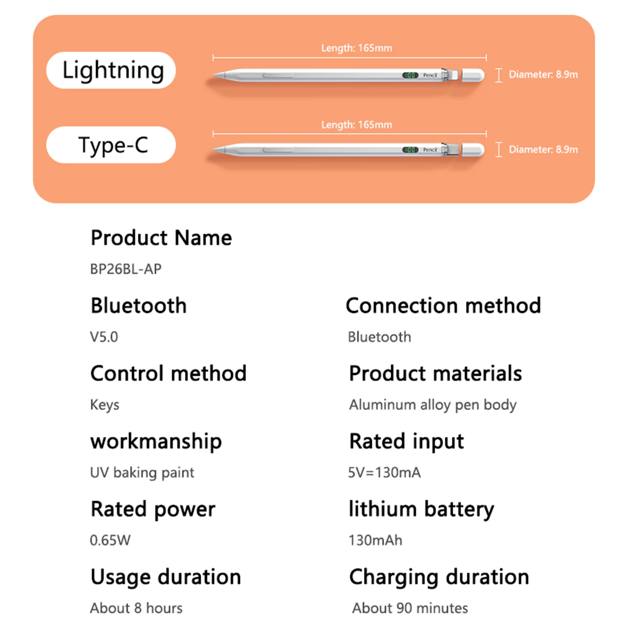 Stylus Pen for Apple Pencil 1 2 iPad 10th 9th 8th 7th 6th Air 5th 4th 3rd Generation Pro 12.9 Mini 6 5 Palm Rejection Power