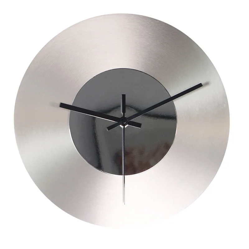 

Creative Metal Silver CD Wall Clock Industrial style living room Personalized Nordic silent clocks decorations modern design