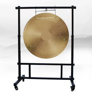 Square Gong Stand 70cm Metal Iron Sound Healing Gongs Bracket Thick with Wheel Support Adjustable Height Percussion Accessories