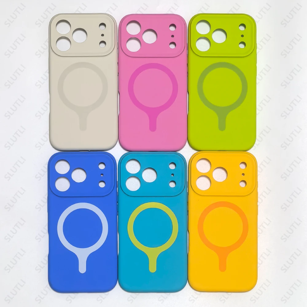 Magnetic Liquid Silicone Shockproof Phone Case with Magsafe Wireless Charging Compatibility