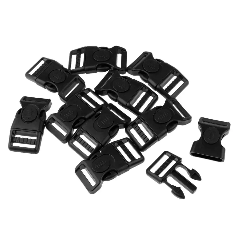 10 Pieces Contoured Quick Release Buckles with Curved Side Release for 