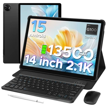 DOOGEE Tab E3 Max Tablet PC Android 15 Gemini AI Quad Altoparlanti Display 14'' 2.1K 32GB(8+24) RAM 256GB ROM 13500mAh Batteria Pad 1