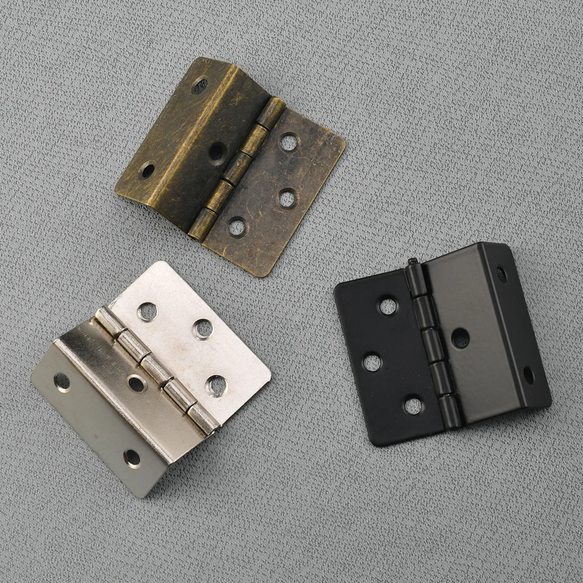 Angle Iron Bracket Door Hinges Corner Bracket Hinge Repair Plates 41 Side Medium Size Three Fold Hinge Antique Iron Sheet 6 Holes Three Fold Right Angle Edge Clamp 16mm Plate