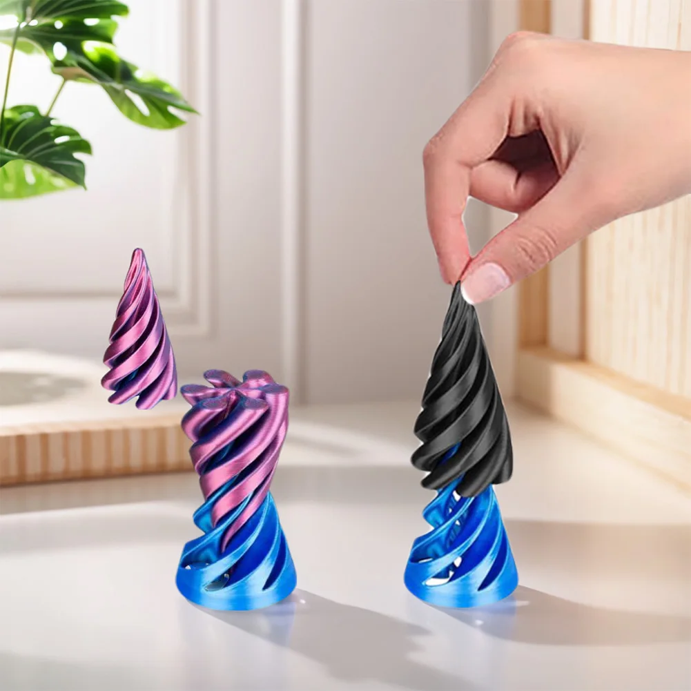 3D Printed Spiral Cone Toy Impossible Pyramid Passthrough Sculpture Desk Toy Pass Through Pyramid Fidget for Kids and Adults fidget toy sensory fidget toy finger sensory toy