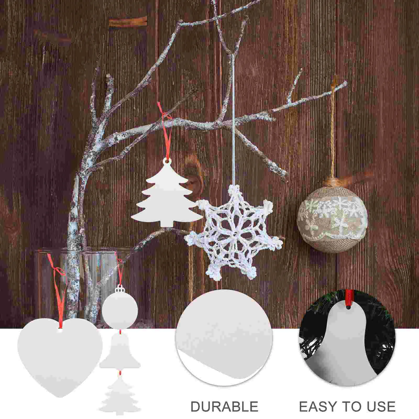 6 Pcs Sublimation Blanks Snowflake Ornaments Christmas Sublimation Blanks  DIY Sublimation Blanks Pendants Christmas Hanging Decorations Heat Press