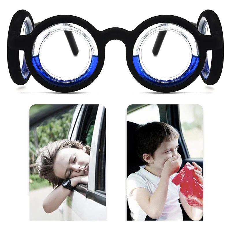 Motion Sickness Stickers Portable Lensless Driving Sickness Goggles Anti-Motion Sickness Liquid Glasses Anti-Sickness Glasses 1Pcs For Children Adult
