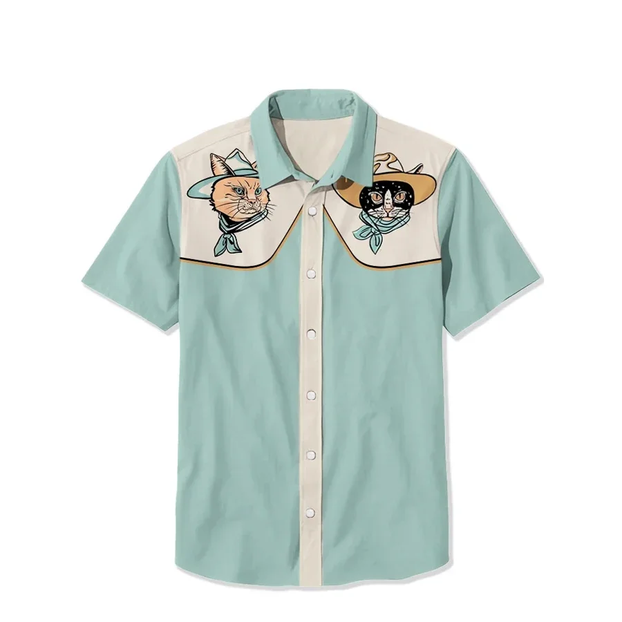 Summer Men's Shirt Outdoor Casual Short Sleeve Hawaii Shirts For Men Fashion Oversized Clothing Button Cardigan Laper Tops