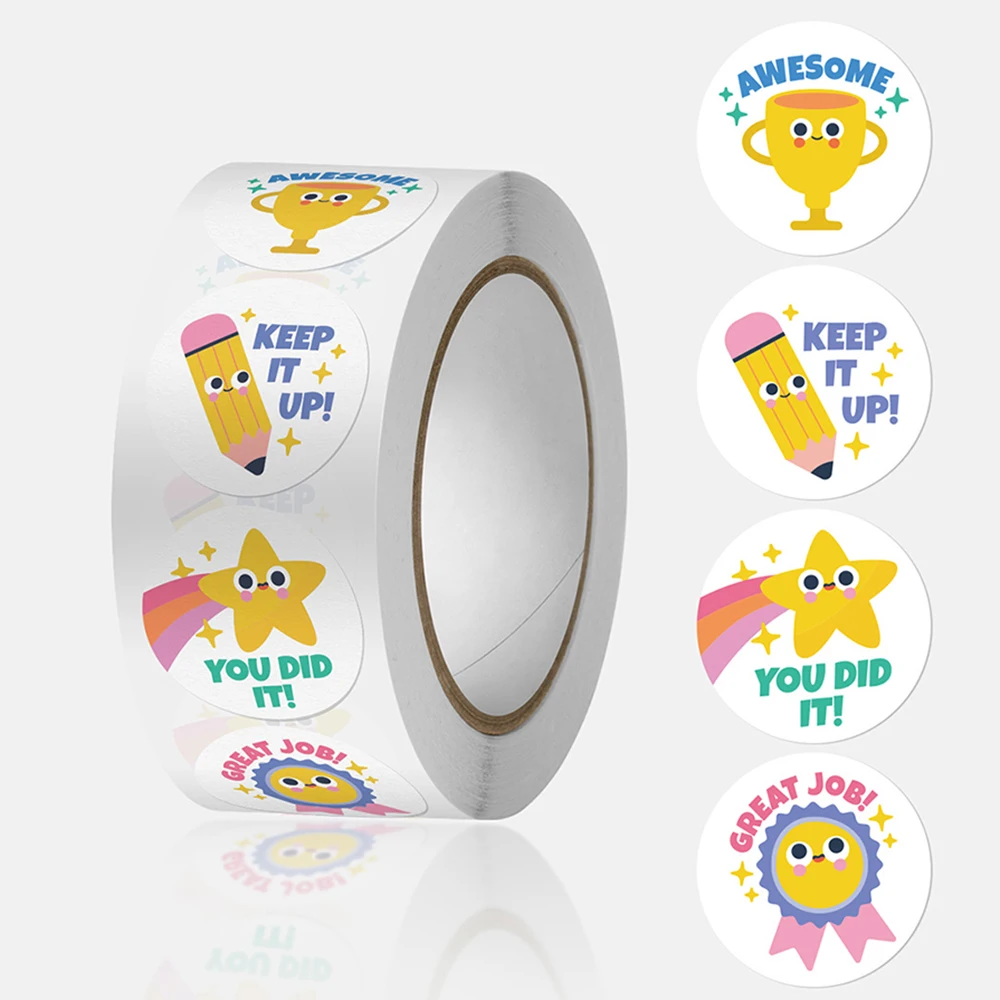 

50-500pcs 1inch Round Cartoon Toys Animal stickers for kids Teacher Reward Encourage Sticker Office Seal label Animal label