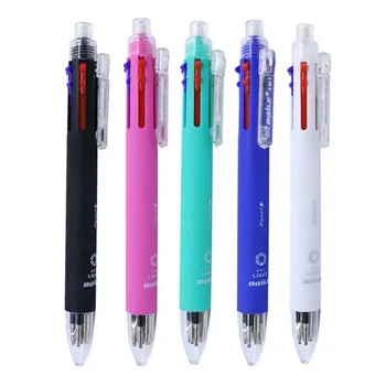 Multicolor Ballpoint Pen Include 5 Colors Ball Pen 1 Automatic Pencil Top Eraser for Marking Writing School Supply Kids Love It
