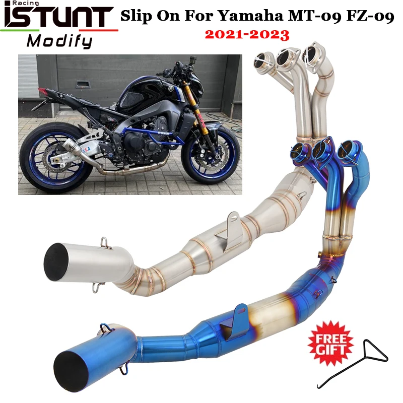 Motorcycle Exhaust Escape Systems Catalyst For Yamaha MT09 FZ09 MT 09 FZ 09 2021 2022 2023