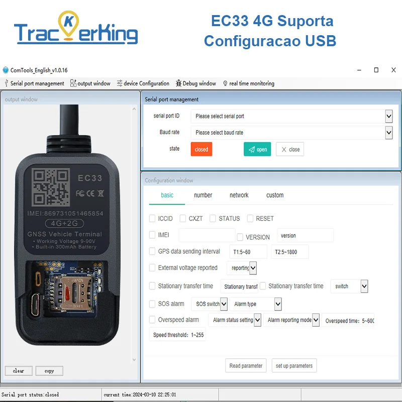 GPS Tracker 2units TrackerKing EC33 4G+2G Mini GPS M&oacute;dulo Quectel J16 Rastreador Support USB Configure With 300mAh Battery