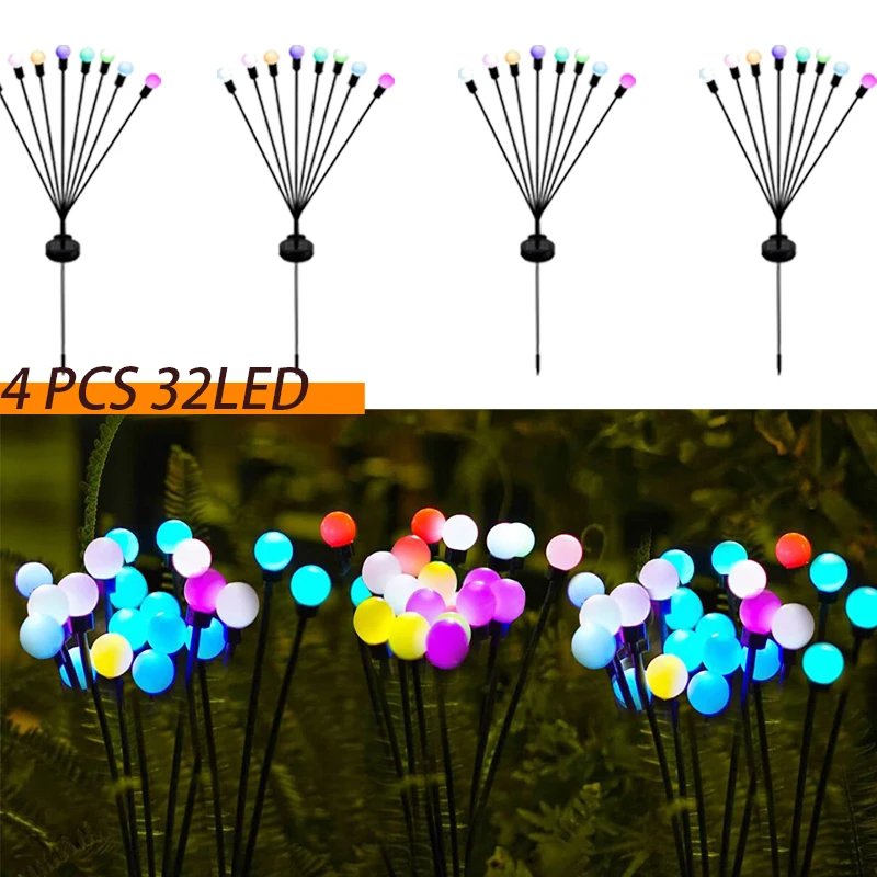 

4Pcs 75cm Solar Firefly Light Outdoor Landscape Light IP65 Waterproof Garden Decorative Light