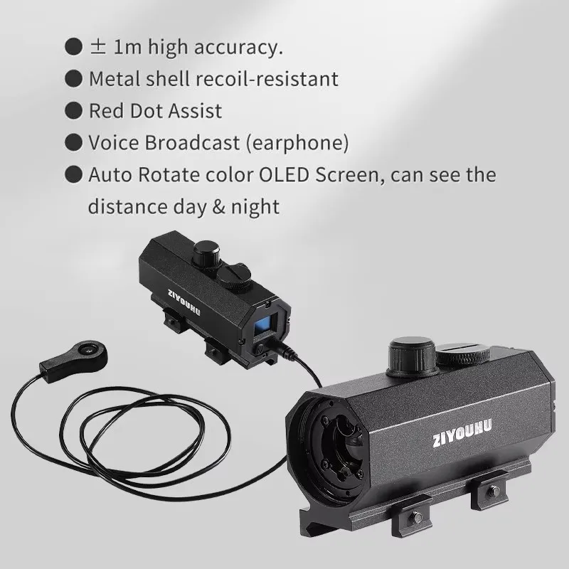 Mini Plug-in Laser Rangefinder Distance Measurement Multi-Mode Ranging for Outdoor Hunting Shockproof Mountable Measurer Device