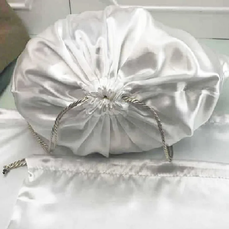 Storage Bags Drawstring Storage Bag Drawstring Bag Silk Satin 5 Sizes Dust Proof Packaging Pouch Reusable Handbag Shoes Travel