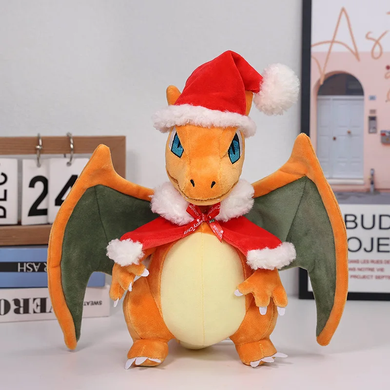 Merry Xmas Sawsbuck Poncho Charmander Pikachu Pokemons Charizard Stuffed Plush Toys Anime Pokemons Plush Toys Dolls Kids Gifts