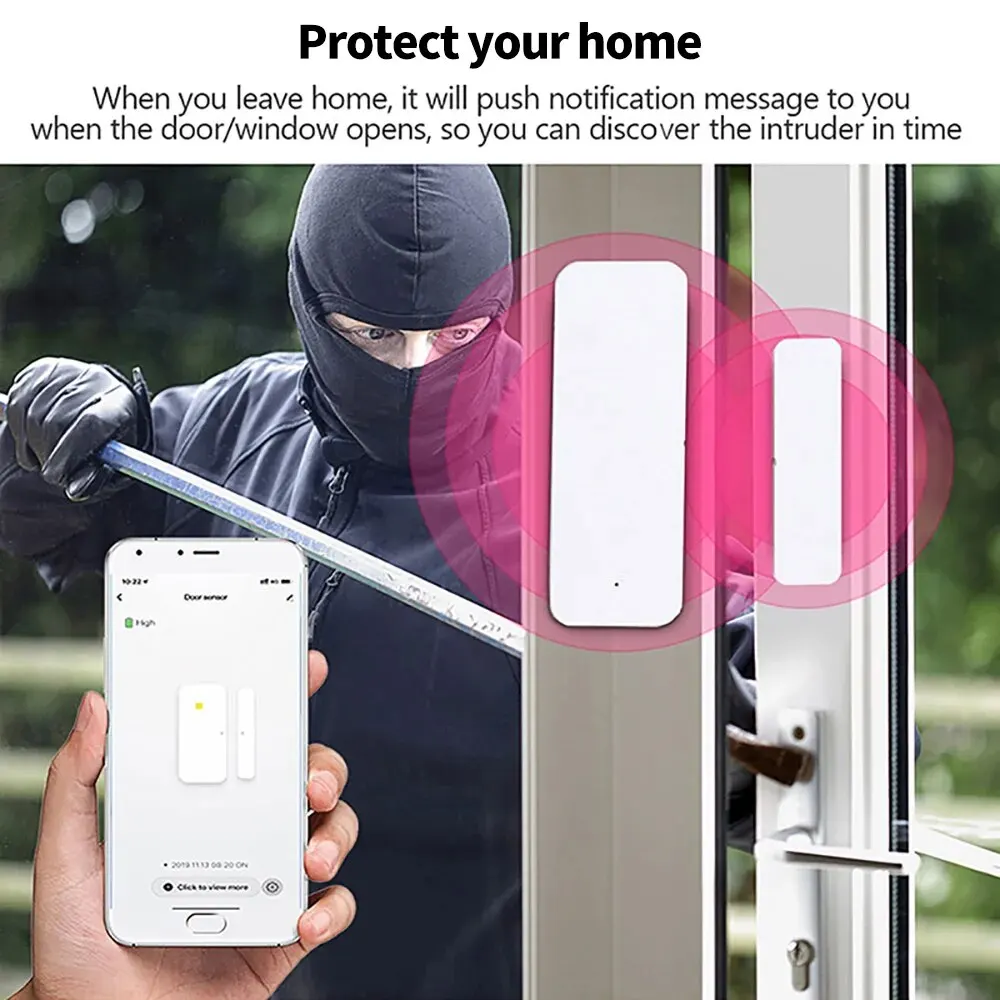 Tuya Zigbee WiFi 도어 센서 창문 접촉 센서 Zigbee 3.0 센서 앱 원격 제어 Yandex SmartLife Alexa와 호환