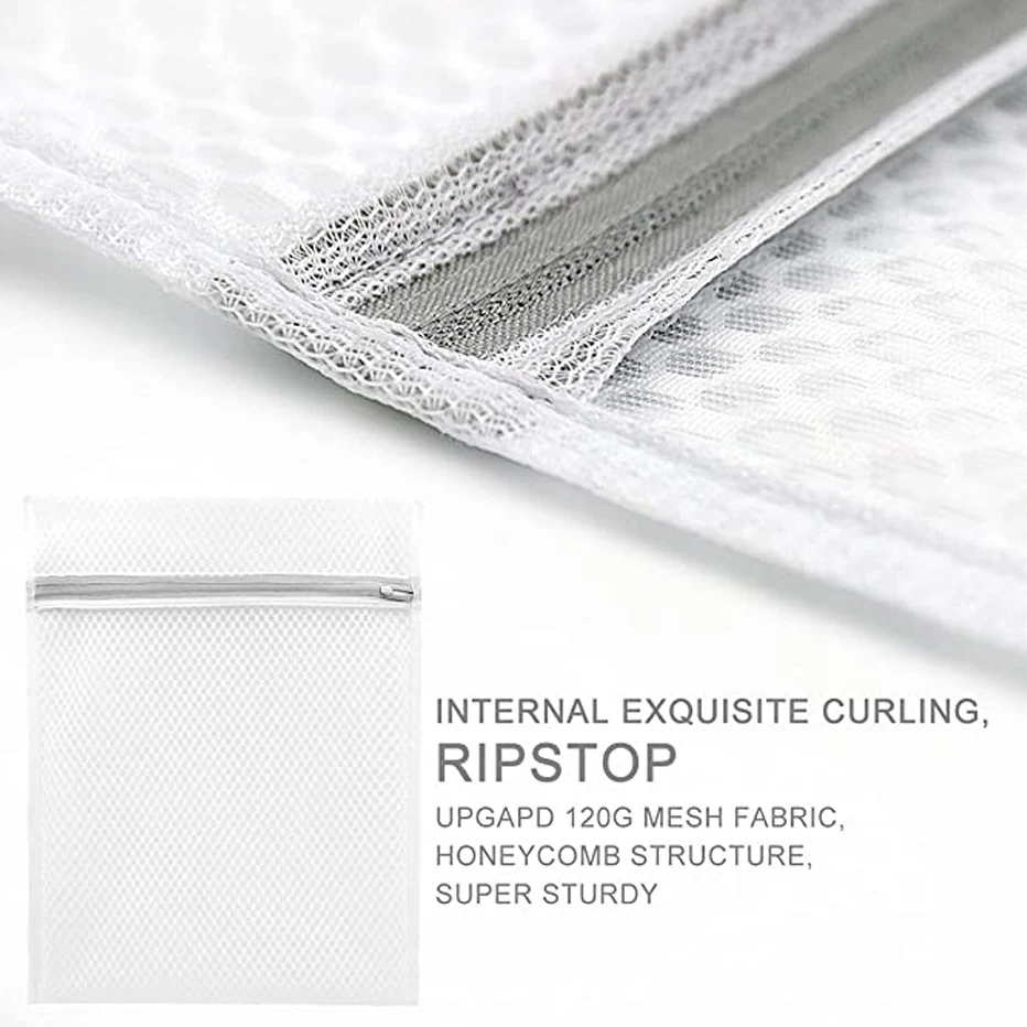 3pcs Zippered Mesh Laundry Bag Polyester Laundry Wash Bags Coarse Net Laundry Basket Laundry Bags for Washing Machines Bra Bag 6