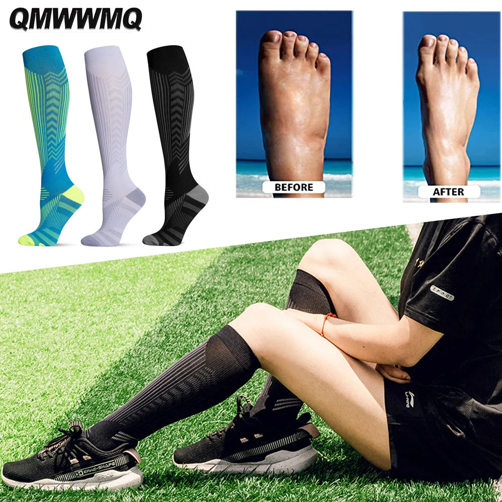 1Pair Medical Compression Socks for Women & Men Circulation 15-20 mmHg  Compression Stockings for Running Nursing Travel