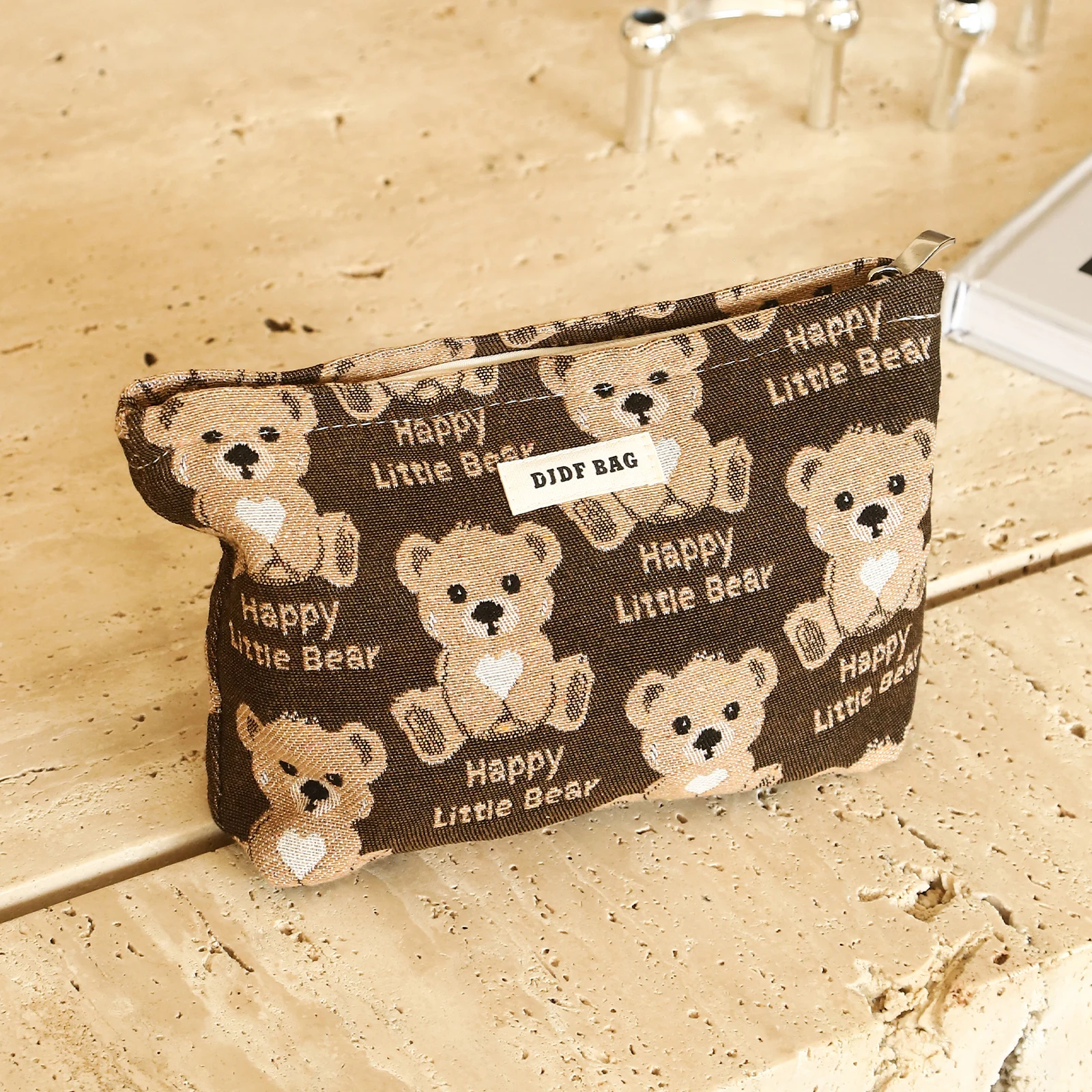 Cute Bear Female Cosmetic Bag Large Capacity Cosmetic Lipstick Storage Bag Portable Travel Toiletry Bag Commuter Clutch 5