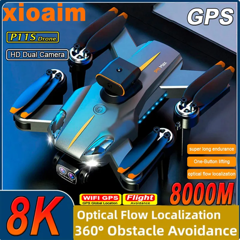 Per Xiaomi P11S Drone 8K Camera 360 Evitamento Ostacoli Mini Fotografia Aerea Elicottero Quadcopter Pieghevole Professionale