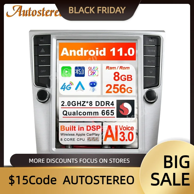 Android 11.0 8 Core Vertical Tesla Screen Navigazione Gps Per Auto Per Volkswagen Magotan 2012-2015 Stereo Head Unit Lettore Multimediale
