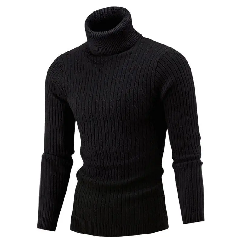 

Mens Winter Turtleneck Sweaters Base Man Solid Color Knitted Pullovers Inner New Year Christmas Slim Fit Knitting Sweater