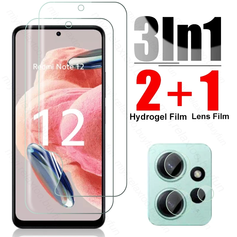 Camera Glass Redmy Note12 4G 3 In 1 Soft Hydrogel Film Screen Protector