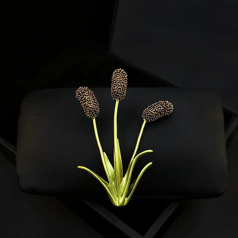 1212 High-Grade Enamel Flower Grass Brooch Fashion Sweater Suit Accessories Women's Luxury Clothes Neckline Pin Jewelry Gifts