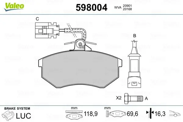 

598004 для десять тормозных колодок GOLF II III GTI POLO CLASSIC 95