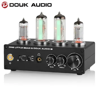 Douk Audio T9 미니 6E2 스테레오 오디오 진공관 프리앰프, MM/MC 포노 스테이지 턴테이블 프리앰프 헤드폰 앰프