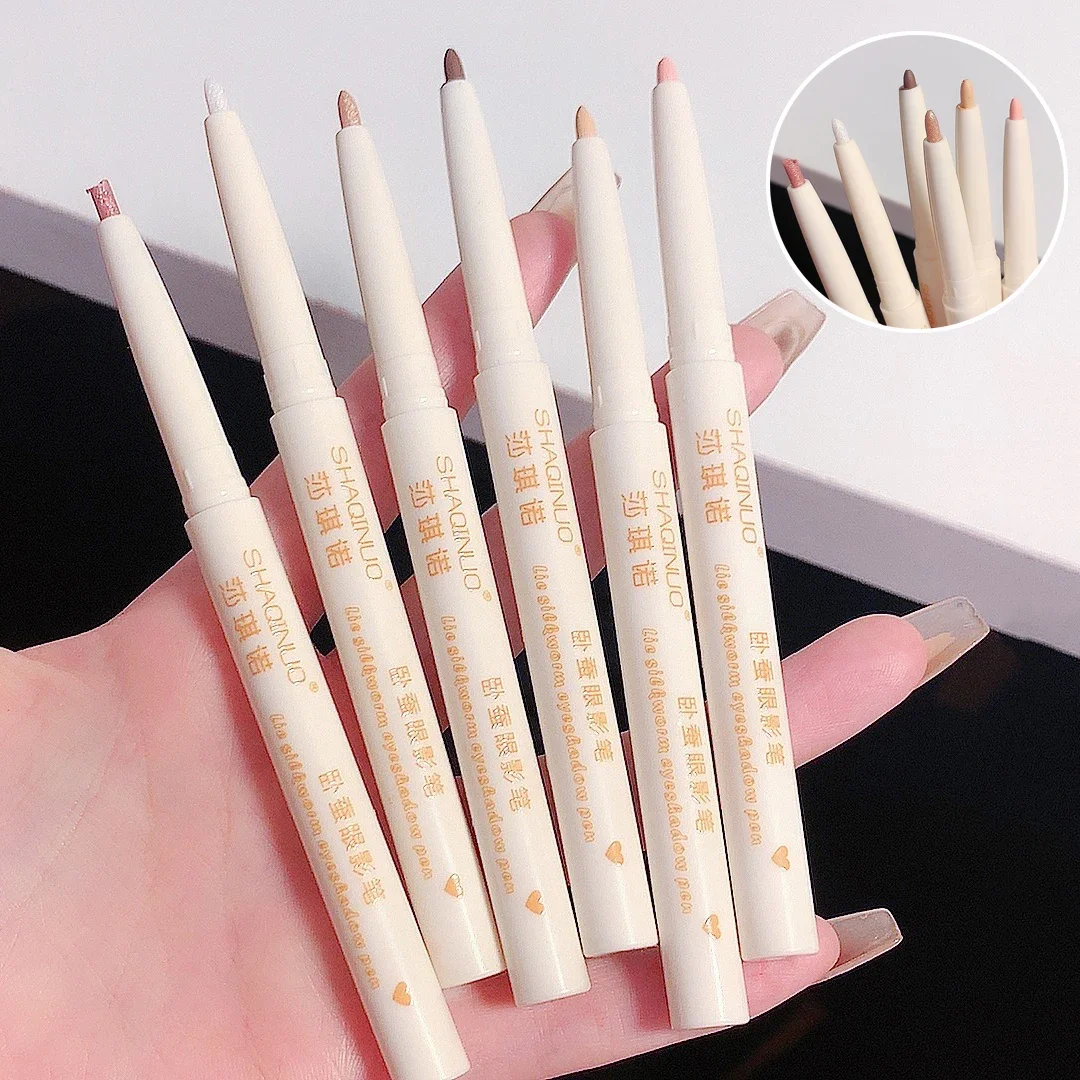 White Glitter Eyeliner Gel Eye Shadow Highlight Makeup Matte Shadows Lying Silkworm Pen Easy To Wear Eyes Beauty Cosmetics Tools 5